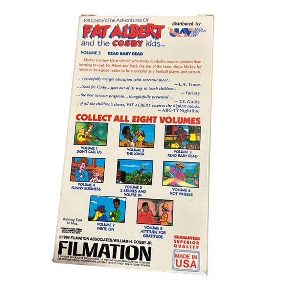 VINTAGE FAT ALBERT AND THE COSBY KIDS VOL 3 VHS 1989 READ BABY READ BILL COSBY - Picture 4 of 4